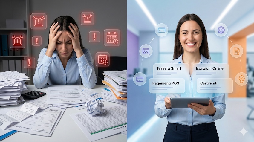 Prima e dopo per la segreteria ASD: da fogli Excel e carta a flussi digitali automatici